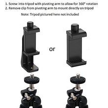 Load image into Gallery viewer, Alphx Universal Smartphone Tripod Cell Phone Holder Mount Adapter Set, Fits iPhone, Samsung, and All Phones, Rotates Vertical and Horizontal with Adjustable Clamp, Includes Mini Tripod