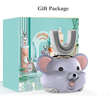 Load image into Gallery viewer, WDSJ U-Shaped Toothbrush Automatic Toothbrush 360° 360 Degree U-Shape Kids’ Electronic Toothbrush Teeth Whitening Automatic Children Lovely Electric Toothbrushes Smart Timer Ipx7-Penguin 6 To14