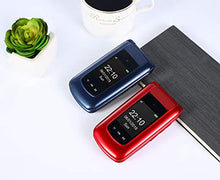 Load image into Gallery viewer, Uleway 3G Flip Phone Unlocked SOS Button Dual Screen Tmobile Flip Phone Dual Battery Basic Cell Phone for Senior&Kids (Blue)