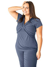 Load image into Gallery viewer, Kindred Bravely Davy Ultra Soft Maternity & Nursing Pajamas Sleepwear Set (Slate Blue, Medium)