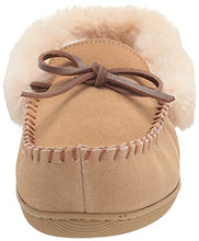 Load image into Gallery viewer, Dearfoams Women's Bethany Suede Moccasin Slipper, Desert, 9