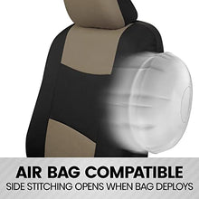 Load image into Gallery viewer, BDK PolyPro Car Seat Covers Full Set in Beige on Black – Front and Rear Split Bench Car Seat Cover, Easy to Install, Interior Covers for Auto Truck Van SUV