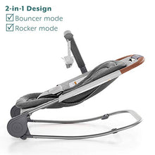 Load image into Gallery viewer, born free KOVA Baby Bouncer - Baby Rocker with Two Modes of Use, Removable Toys and Compact Fold for Storage or Travel - Easy to Clean, Machine Washable Fabrics, Grey