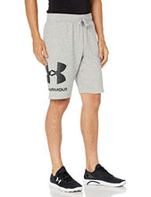 Load image into Gallery viewer, Under Armour Men's Rival Fleece Big Logo Shorts , Mod Gray Light Heather (011)/Black , Medium