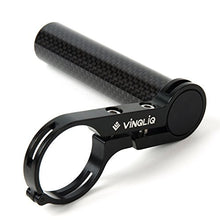 Load image into Gallery viewer, Vinqliq Bike Cycling Lightweight Carbon Fiber Handlebar Extender Extension Lamp Holder Mount with Aluminum Alloy Bracket for Bike Mounts, GPS Units, Headlights, Cameras or Smartphone Cases (Black)