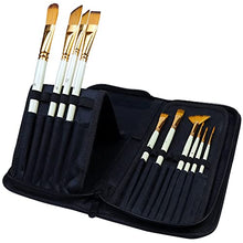 Load image into Gallery viewer, DUGATO Paint Brush Holder & Organizer, Premium Black Canvas Bag, Case Brush For 15 Pcs Oil, Acrylic, Watercolor Paintbrushes, Artist Brush Carrying Case/w Pop-Up Flaps (Brush Not Included)