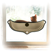 Load image into Gallery viewer, K&H PET PRODUCTS EZ Mount Window Bed Kitty Sill Gray with Kitty Face 27 X 11 X 6 Inches