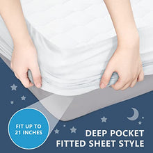 Load image into Gallery viewer, Queen Waterproof Mattress Protector, Breathable Noiseless Mattress Cover, Deep Pocket Fit Up to 21 Inches, Quilted Alternative Filling Mattress Pad Cover (White)
