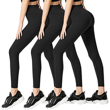 Load image into Gallery viewer, FULLSOFT 3 Pack Super Soft Black Leggings for Women-High Waist Yoga Workout Running Pants