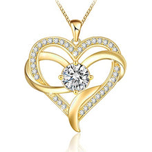 Load image into Gallery viewer, Sianilvera Love Heart Necklaces for Women 925 Sterling Silver Pendant Necklace Birthday Valentines Jewelry Gift for Women Sister Girls White