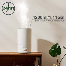 Load image into Gallery viewer, Frontsea Humidifiers for Bedroom KidsBaby living room Plants,Top Fill 4.2L Cool Mist Humidifier for HomeLarge roomwhole house, Ultrasonic Humidifier Included Essential Oils, White
