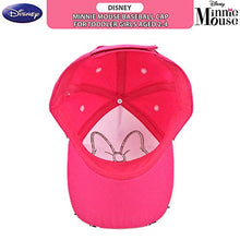 Load image into Gallery viewer, Disney girls Toddler Hat For girl’s ages 2-7 Minnie Mouse Kids Baseball Cap, Pink/White, 2-4T US