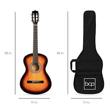 Load image into Gallery viewer, Best Choice Products 38in Beginner All Wood Acoustic Guitar Starter Kit w/Case, Strap, Digital Tuner, Pick, Strings - Sunburst