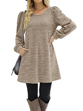 Load image into Gallery viewer, Winter Dresses Women 2022 Casual Fall Tops Lounge Tunic Sweatshirt Dress Coffee XXL