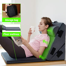 Load image into Gallery viewer, Turnextte 4Pcs Orthopedic Bed Wedge Pillow for Sleeping, Back Support Pillow, Post Surgery Pillow with Memory Foam for Acid Reflux, Leg, Shoulders, GERD, Heartburn, Anti Snoring Pillow, Dark Grey