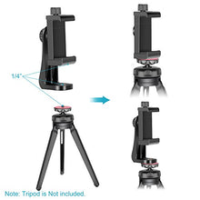 Load image into Gallery viewer, Neewer 2 Packs Smartphone Holder Vertical Bracket with 1/4-inch Tripod Mount - Phone Clip Tripod Adapter for iPhone Xs MAX/XS/XR/X/ 8, Samsung S9+/ S9/ S8 and Other Phones Within 1.9-3.9 inches Width