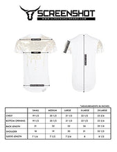 Load image into Gallery viewer, Screenshotbrand Mens Hipster Hip-Hop Premiun Tees - Stylish Longline Latest Fashion Print T-Shirts Gold Foil MD - White - Medium