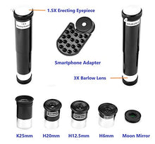 Load image into Gallery viewer, MaxUSee 70mm Refractor Telescope with Tripod & Finder Scope, Portable Telescope for Kids & Astronomy Beginners, Travel Scope with 4 Magnification eyepieces & Phone Adapter