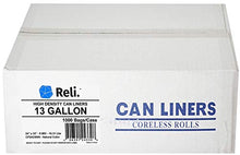 Load image into Gallery viewer, Reli. 13 Gallon Trash Bags (1000 Count Bulk) Clear Trash Bags 13 Gallon in Bulk - Recycling Clear Can Liners 13 Gallon - 16 Gallon Tall Kitchen (13 Gal)