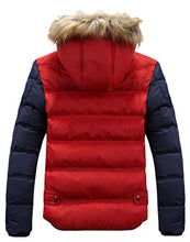 Load image into Gallery viewer, Wantdo Men's Casual Fur Hooded Winter Warm Coat Outwear Jacket Red Small