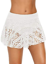 Load image into Gallery viewer, REKITA Womens Swim Skirt Lace Crochet Skort Bikini Bottom (M, White)