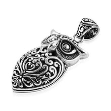 Load image into Gallery viewer, 925 Sterling Silver Owl Oxidized Tribal Pendant Necklace for Women Jewelry Anniversary 8 g