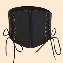 Load image into Gallery viewer, Y-YUNLONG Corset Bodysuit for Women Leather Lace Up Belt Corset Knitted Crop Top Women Boho Bustier Sexy Rave Outfit Ladies Clothe