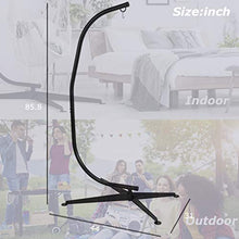 Load image into Gallery viewer, Hammock Chair Stands Hanging Hammock Stands,C Stand Outdoor Solid Steel Heavy Duty Stand Only Construction for Hanging Hammock Air Porch Swing Chair Indoor,360-Degree Rotation