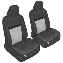 Load image into Gallery viewer, Motor Trend Black Faux Leather Car Seat Covers for Front Seats, 2-Pack – Padded Car Seat Cushions with Storage Pockets, Premium Interior Covers for Auto Truck Van SUV