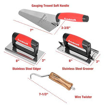 Load image into Gallery viewer, Goldblatt 8-Piece Masonry Hand Tool Set Includes Finishing Trowel, Gauging Trowel, Groover, Edger, Extruded Magnesium Float, Wood Float and Wire Twister, Organized in Tool Bag