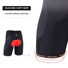 Load image into Gallery viewer, Sportneer Men's Cycling Shorts Biking Bike Bicycle Pants Half Pants 4D Coolmax Padded, Comfort, Breathable & Absorbent Black