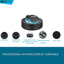 Load image into Gallery viewer, Apobob 6.6 LbS Motorized Rotating Display Stand, Display Turntable Stand Work with Battery/USB Power Supply, 360 Degree Electric Rotating Turntable for Photography Products, Shoes, Jewelry, 3D Models