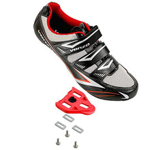 Load image into Gallery viewer, Venzo Bicycle Men's Road Cycling Riding Shoes - 3 Straps- Compatible with Peloton Shimano SPD & Look ARC Delta - Perfect for Road Racing Bikes Black Color 42.5