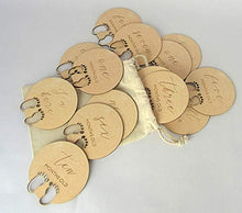 Load image into Gallery viewer, Baby Monthly Cards, Reusable,Baby Gift Sets, Blocks Stickers, Set of 14 - Includes Elegant Drawstring Bag w/Wood Gift Tag