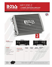 Load image into Gallery viewer, BOSS Audio Systems AR1200.2 2 Channel Car Amplifier - 1200 Watts, Full Range, Class AB, 2-4 Ohm Stable, Mosfet Power Supply, Bridgeable, Black, 1200 WATTS