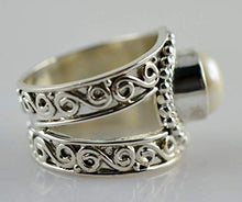 Load image into Gallery viewer, Freshwater Pearl Silver Ring, Pearl Ring, 925 Solid Sterling Silver Ring, Pearl Jewelry, Pearl Ring for Women, Handmade Ring Size 3-14 US