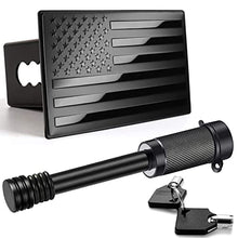 Load image into Gallery viewer, Heavy American Flag Metal Trailer Hitch Cover for 2 inch Receivers(with 5/8-Inch Pin Diameter Trailer Hitch Lock )