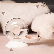 Load image into Gallery viewer, LeYoMiao Cat Dog Water Bowl Dispenser, Upgraded Automatic Pet Feeder with Non-Rust Spring, Stylish Cat Fountain Water Bowl Gravity Waterer for Cats Dogs 2.8L (Pink)
