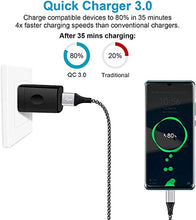 Load image into Gallery viewer, C Charger Fast Charging for Moto G Stylus/G Power/G Play 2021/E 2020/E20/One 5G Ace/G10/G30/G60S/G100/G Fast/G 5G Plus/G9 Power/G8 Play/G7 Plus, 38W QC 3.0 Rapid Car Adapter Wall Charger+2X C Cable