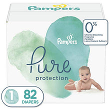 Load image into Gallery viewer, Diapers Newborn/Size 1 (8-14 lb), 82 Count - Pampers Pure Protection Disposable Baby Diapers, Hypoallergenic and Unscented Protection, Super Pack