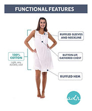 Load image into Gallery viewer, Alexander Del Rossa Womens 100% Cotton Lawn Nightgown, Sleeveless Chemise, X-Small Navy Blue Gingham (A0580V87XS)