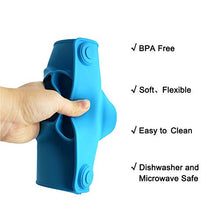 Load image into Gallery viewer, LongDear Baby Silicone Suction Placemat + Plates - Food Feeding Divided Mat for Kids and Toddlers Fits Most Highchair Trays - Easily Wipe Clean - Dishwasher and Microwave Safe (Blue & Green)
