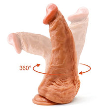 Load image into Gallery viewer, 10 Inch Lifelike Silicone Dildo Adult Sex Toys for Women or Men, Thick Anal Dildos with Strong Suction Cup Realistic Penis with Curved Shaft and Balls for Throat Trainer and G-spot Stimulation