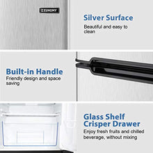 Load image into Gallery viewer, Euhomy Mini Fridge with Freezer, 3.2 Cu.Ft Compact Refrigerator with freezer, 2 Door Mini Fridge with freezer, Upright for Dorm, Bedroom, Office, Apartment- Food Storage or Drink Beer, Silver