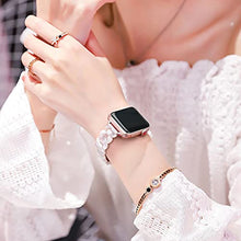 Load image into Gallery viewer, Secbolt Band Compatible with Apple Watch Band 38mm 40mm 41mm Women, Slim Resin Bracelet for iWatch Series 7/6/5/4/3/2/1/SE, Pinkish White