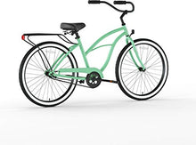 Load image into Gallery viewer, sixthreezero Around The Block Women's Single-Speed Beach Cruiser Bicycle, 26" Wheels, Mint Green with Black Seat and Grips, Model:630042