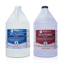 Load image into Gallery viewer, Clear Table Top Epoxy Resin That Self Levels, This is a 2 Gallon High Gloss (1 Gallon Resin + 1 Gallon Hardener) Kit That’s UV Resistant – It’s DIYER & Pro Preferred with Minimal Bubbles