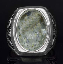 Load image into Gallery viewer, Falcon Jewelry 925 Shipping, Sterling Silver Mens Ring, Natural Moss Agate Gemstone, Free Express Shipping