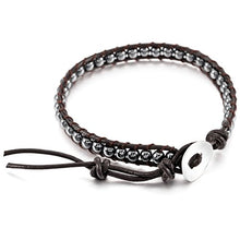 Load image into Gallery viewer, MOWOM Alloy Genuine Leather Bracelet Bangle Cuff Rope for Women Boys Kids Gemstone Beads Braided 1 Wraps & 2 Wraps Stone Adjustable Handmade Jewelry Gift