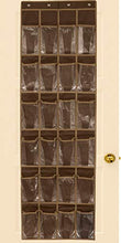 Load image into Gallery viewer, 24 Pockets - SimpleHouseware Crystal Clear Over The Door Hanging Shoe Organizer, Brown